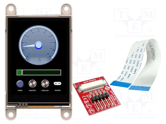 Display: TFT; 2.4"; 240x320; Window dimensions: 36.7x49mm; FFC/FPC