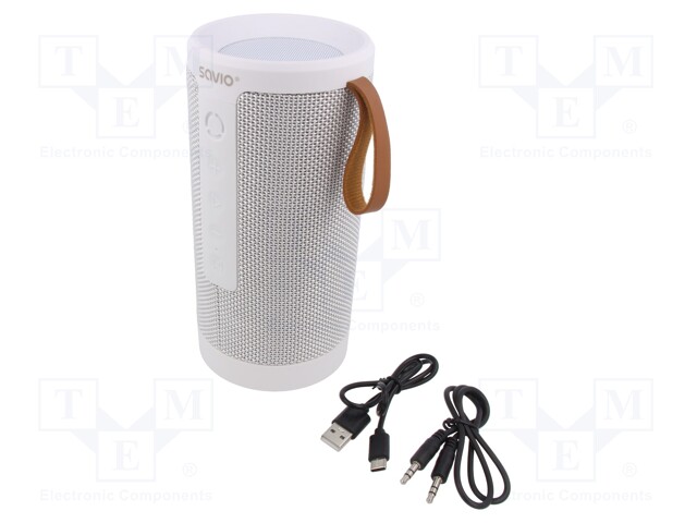 Speaker; white; Jack 3,5mm,microSD,USB C; Bluetooth 5.1; 10m