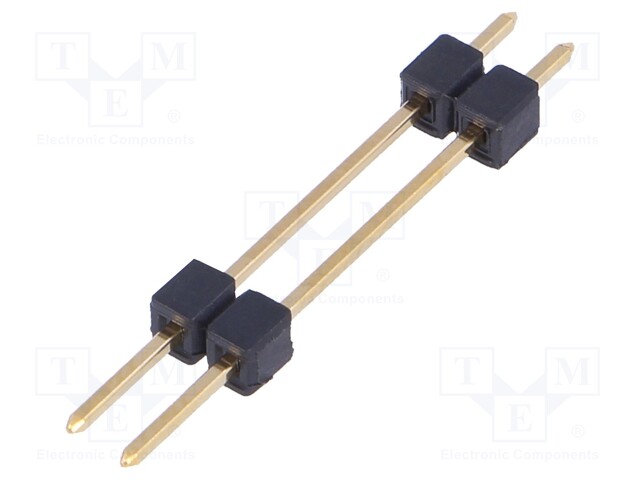 Pin header; pin strips; male; PIN: 2; straight; 2.54mm; THT; 1x2