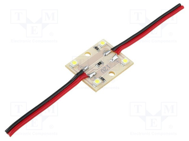 Module: LED; Colour: red; 0.48W; 12VDC; 120°; No.of diodes: 4