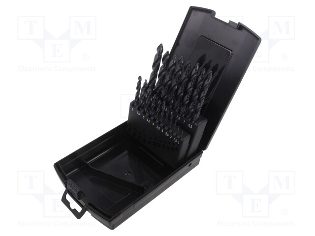 Drill set; for metal; high speed steel cobalt HSS-E; 19pcs.