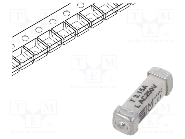 Fuse: fuse; time-lag; 3.15A; 250VAC; 125VDC; SMD; ceramic; UMT 250