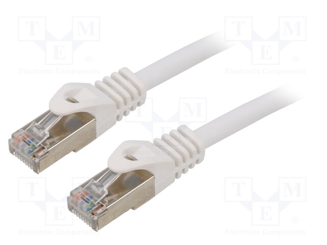 Patch cord; S/FTP; 6a; solid; Cu; LSZH; white; 15m; 27AWG; Cablexpert