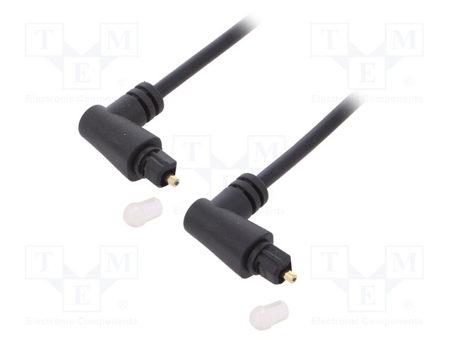 Cable; both sides,Toslink plug angled; 1m; black; Øout: 4mm