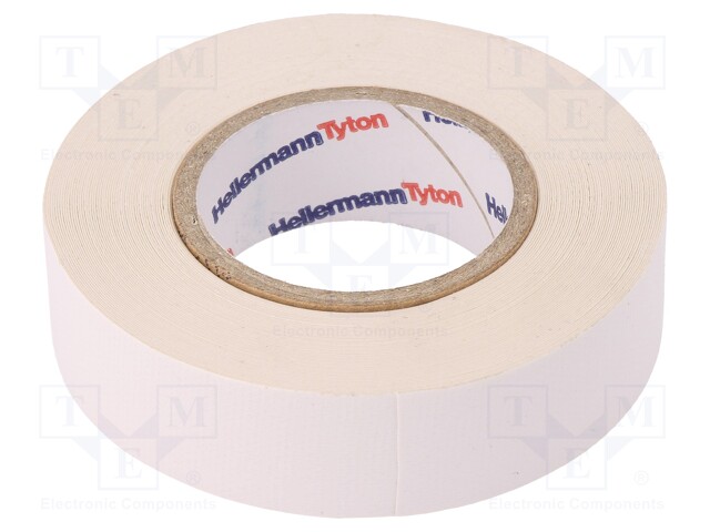 Tape: fixing; W: 19mm; L: 10m; white; -30÷80°C; 64N/cm; 10%