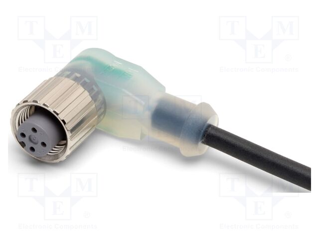 Connection lead; M12; PIN: 4; angled; 2m; PVC; female