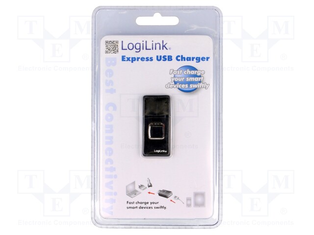 Charger; black; USB A socket,USB A plug; 2.1A