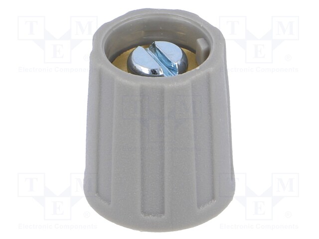Knob; without pointer; ABS; Shaft d: 6mm; Ø13.5x15.5mm; grey
