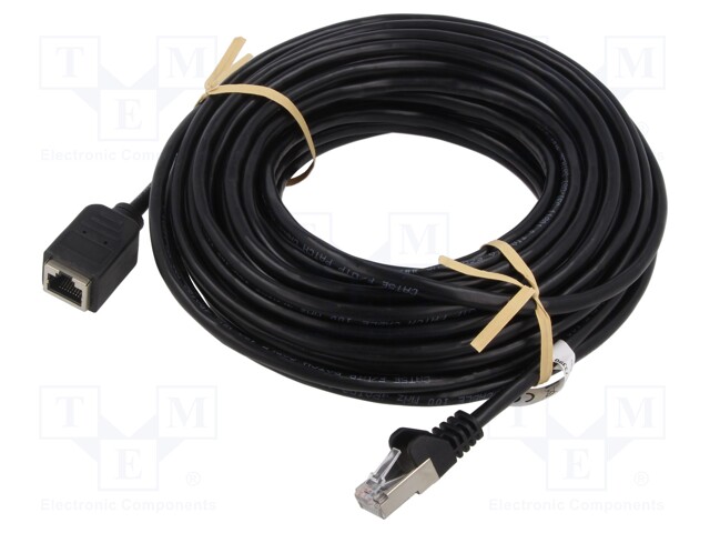 Extender RJ45; F/UTP; 5e; Cu; PVC; black; 5m; RJ45 socket,RJ45 plug