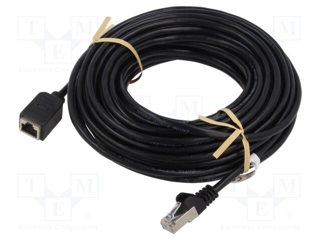 Extender RJ45; F/UTP; 5e; Cu; PVC; black; 10m; Plating: gold-plated