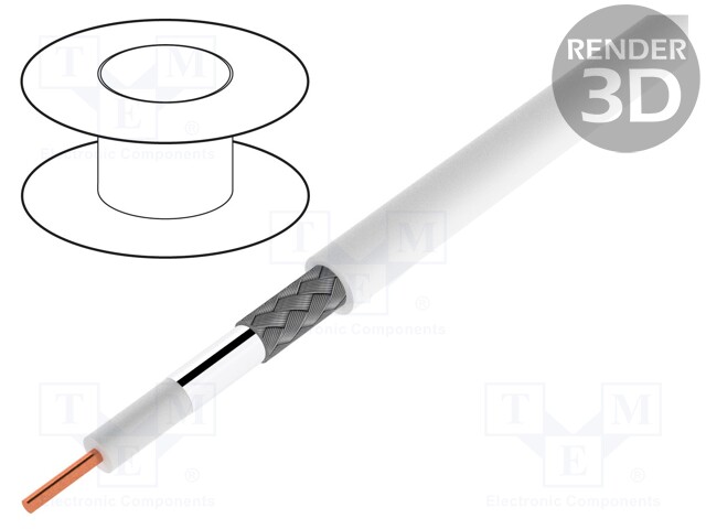 Wire: coaxial; BiTSAT 757; solid; Cu; LSZH; white