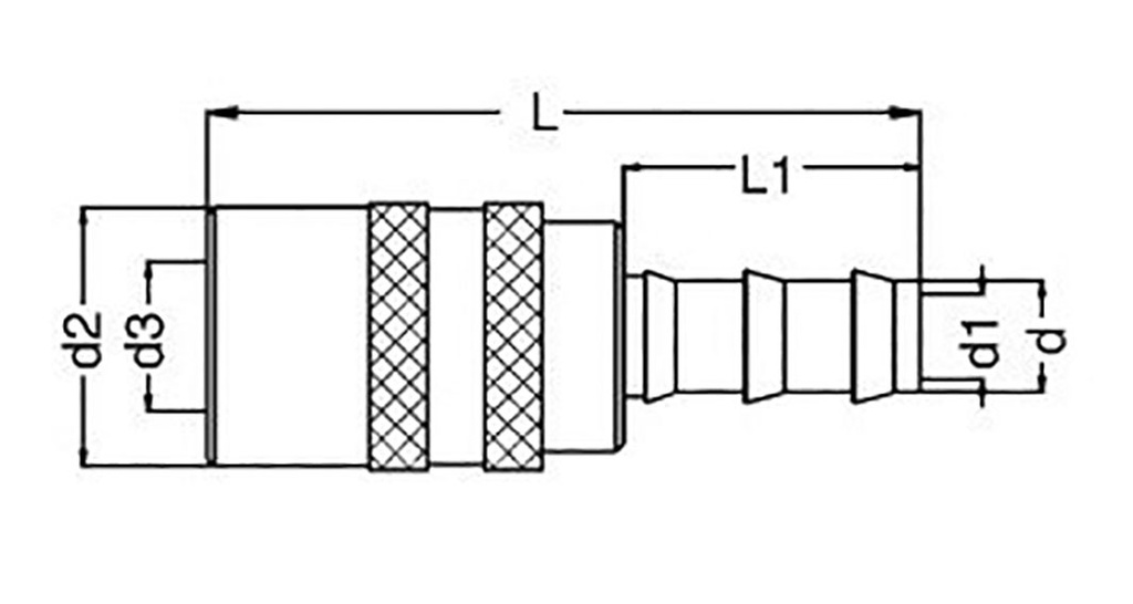 Quick connection coupling; straight; 15bar; Mat: brass; Seal: FPM
