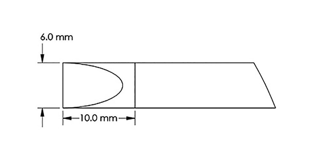 Tip; chisel,elongated; 6mm; for soldering station; GT-HP-T6C