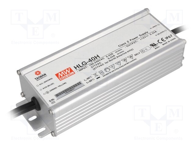 Power supply: switched-mode; LED; 40.32W; 36VDC; 1.12A; 90÷305VAC