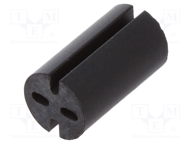 Spacer sleeve; LED; Øout: 5.1mm; ØLED: 5mm; L: 9mm; black; UL94V-0