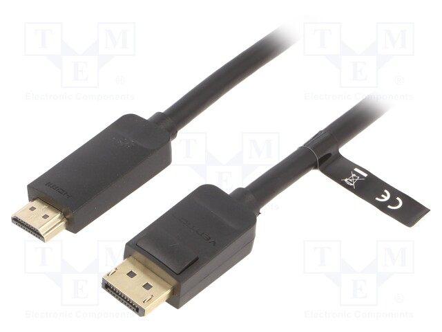 Cable; DisplayPort plug,HDMI plug; Len: 3m; black; 30AWG