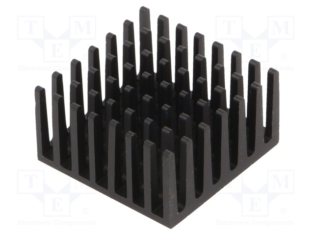 Heatsink: extruded; grilled; BGA; black; L: 27.9mm; W: 27.9mm