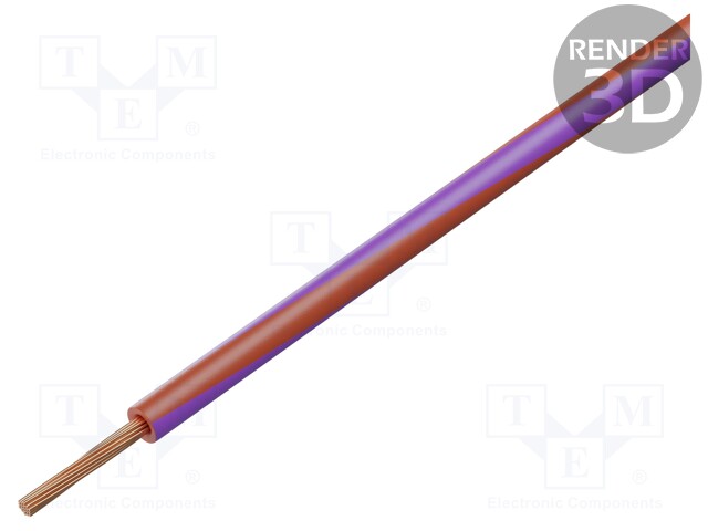 Wire; LgY; stranded; Cu; 1mm2; red-violet; PVC; 300/500V; 100m