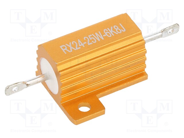 Resistor: wire-wound; with heatsink; 6.8kΩ; 25W; ±5%; 30ppm/°C