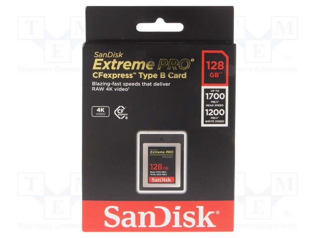 Memory card; Extreme Pro; CFexpress B; 128GB; Read: 1.7GB/s