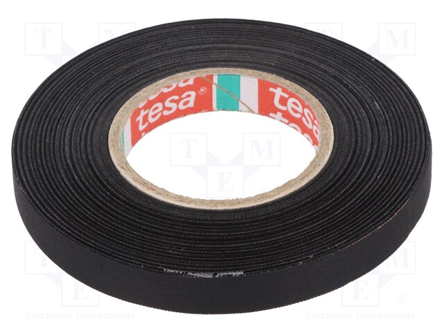 Fabric tape; PET wool; W: 9mm; L: 25m; black