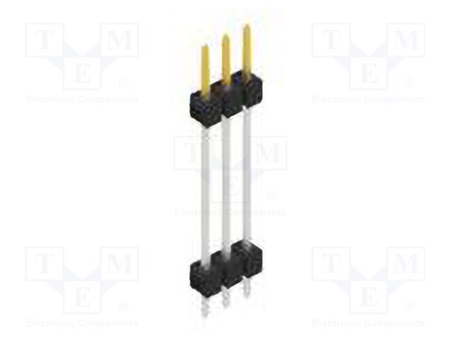 Connector: pin strips; pin header; male; PIN: 3; 2.54mm; THT; 1x3