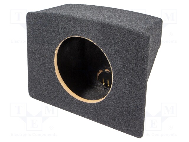 Car loudspeaker enclosure; MDF; black melange; textil; 250mm