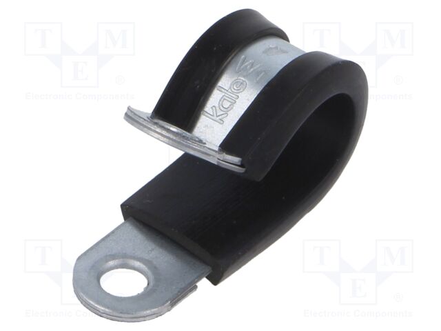 Fixing clamp; ØBundle : 17mm; W: 15mm; steel; Cover material: EPDM