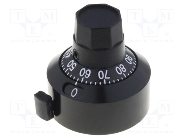 Precise knob; with counting dial; Shaft d: 6.35mm; Ø22.2x22mm