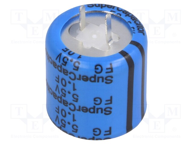 Capacitor: electrolytic; 1F; 5.5VDC; ESR: 65Ω; THT; -20÷+80%