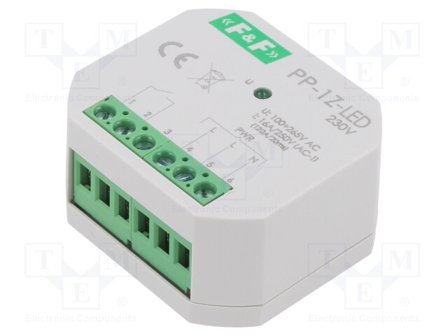 Relay: installation; in mounting box; 7÷30VAC; 9÷40VDC; SPDT; IP20