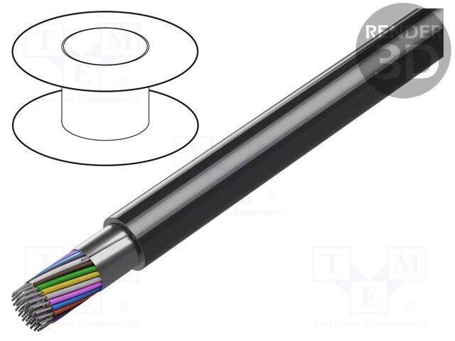 Wire; RS232; 50x24AWG; stranded; Cu; Al-PET foil; PVC; chrome; 30m