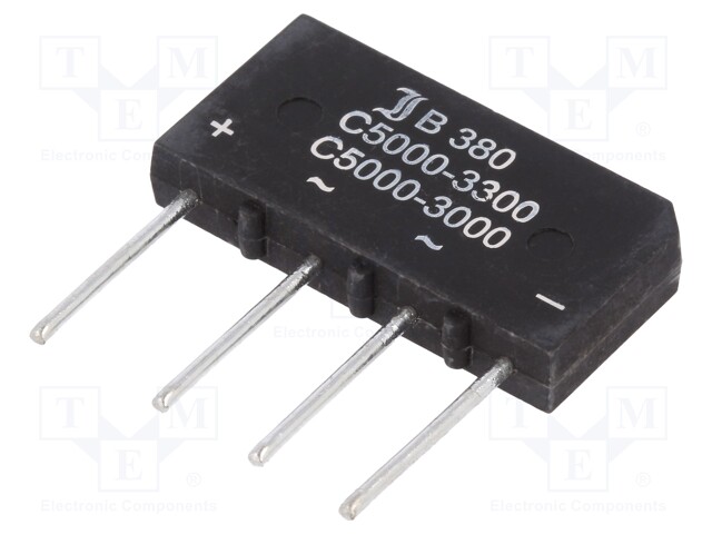 Single-phase bridge rectifier; Urmax: 800V; If: 5A; Ifsm: 150A