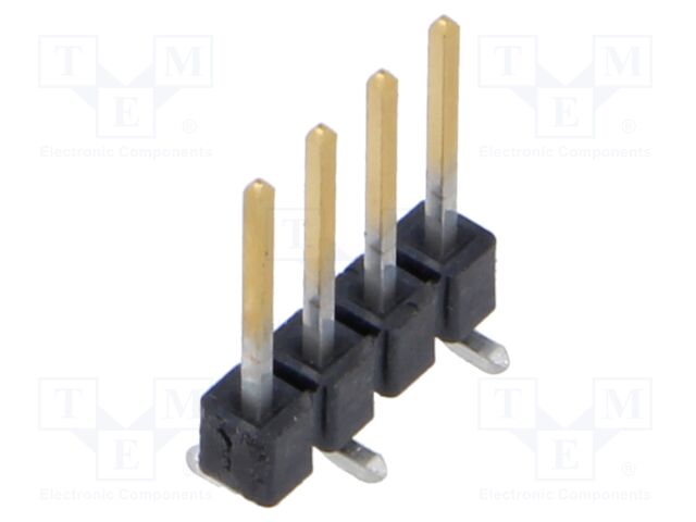 Connector: pin strips; male; PIN: 4; 2.54mm; gold-plated; SMT