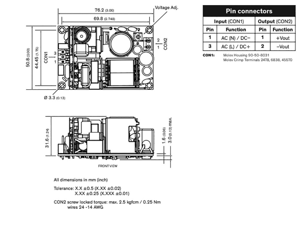 Power supply: switched-mode; open; 180W; 120÷370VDC; 85÷264VAC