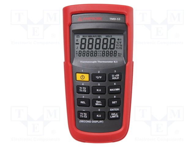 Temperature meter; LCD 5 digits (99999),with a backlit
