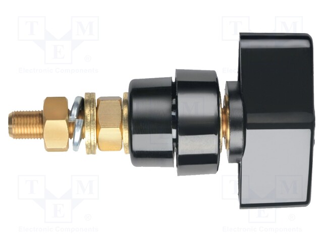Laboratory clamp; black; 1kVDC; 100A; Contacts: brass; 81mm