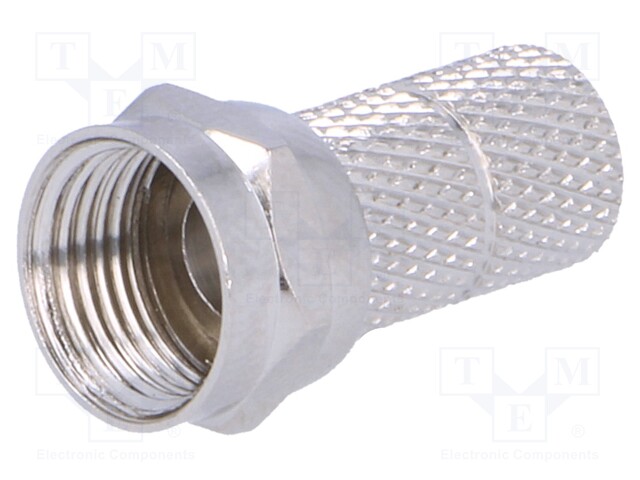 Plug; F; male; straight; RG6; Ømax: 6.5mm; twist-on; for cable