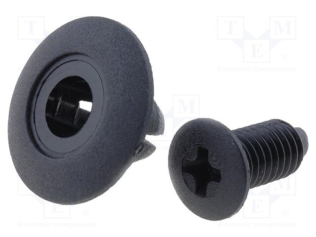 Rivet; polyamide; Panel cutout diam: 8mm; Colour: black