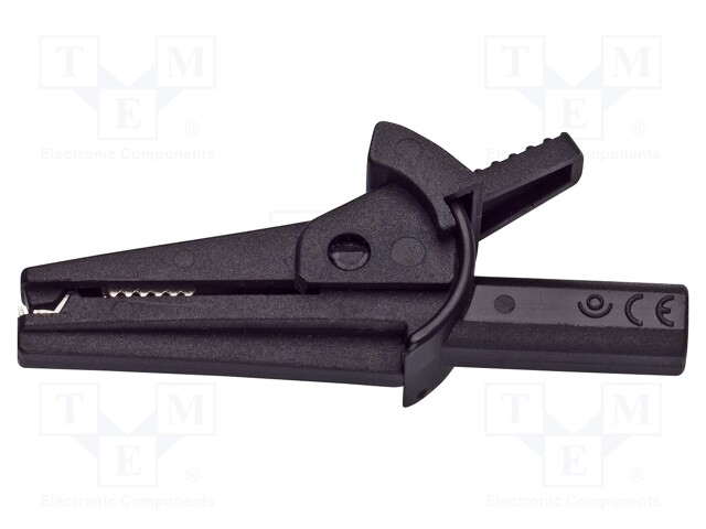 Crocodile clip; 10A; 600V; Grip capac: max.9mm; black