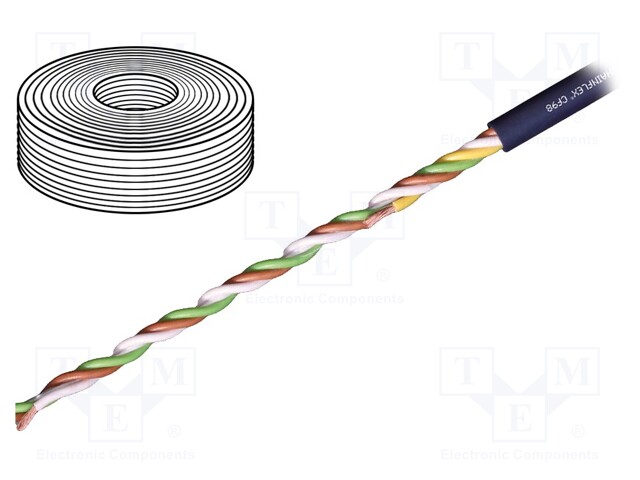 Wire: control cable; chainflex® CF98; 4x0,14mm2; TPE; blue; Cu