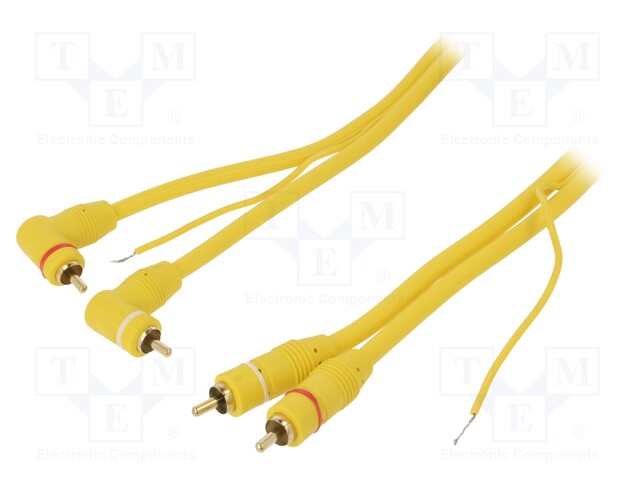 Cable; for amplifier; RCA plug x2,RCA plug x2 angled,control