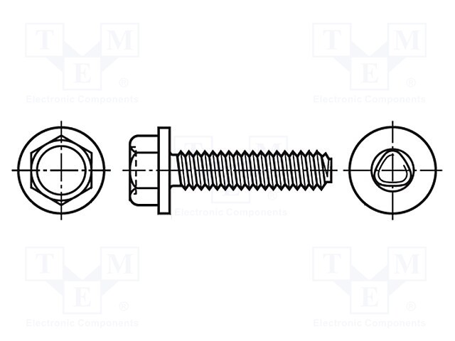 Screw; 6x10; Head: hexagonal; none; A2 stainless steel; BN: 10812