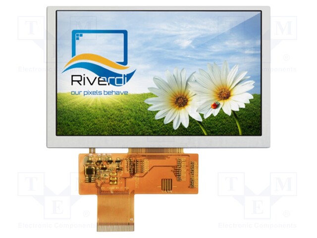 Display: TFT; 5"; 800x480; Illumin: LED; Dim: 120.7x75.8x2.9mm