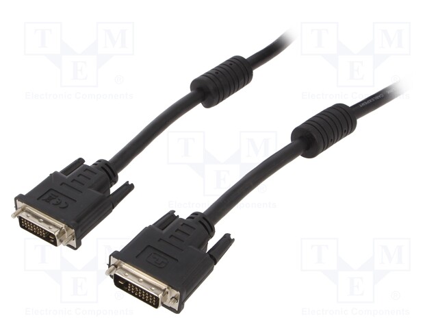 Cable; dual link; DVI-D (24+1) plug,both sides; 3m; black; 30AWG
