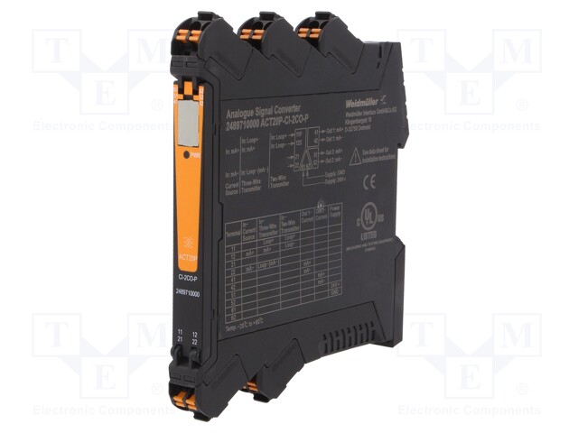 Converter: analog signals; DIN; 0÷20mA,4÷20mA; 20÷30VDC; -20÷60°C
