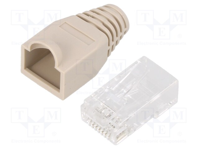 Plug; RJ45; Cat: 6a; gold-plated; Layout: 8p8c; for cable; straight