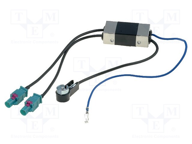 Antenna separator; Fakra plug x2,ISO plug angled