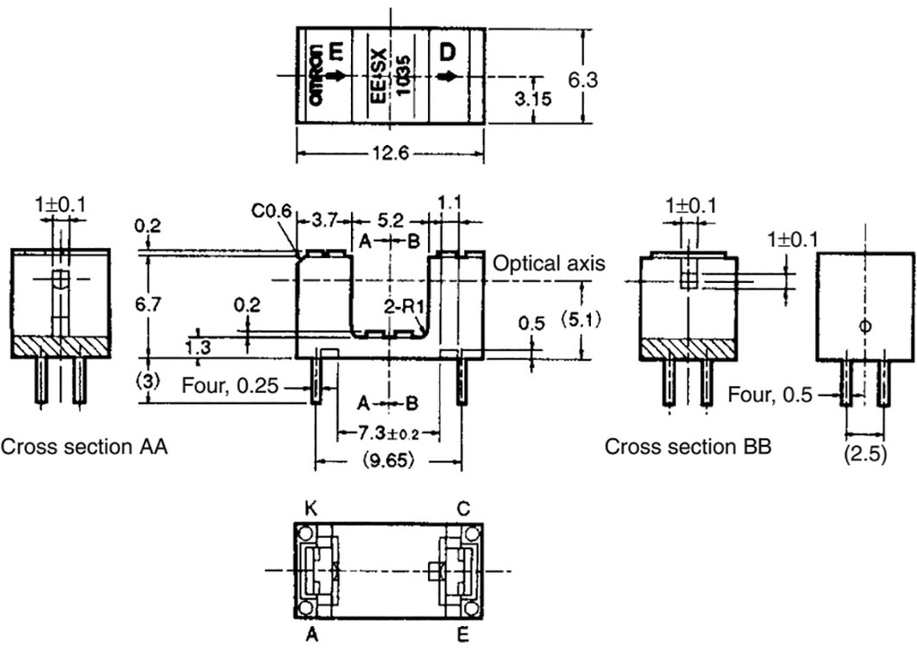 Sensor: photoelectric; through-beam (with slot); PCB; -25÷85°C