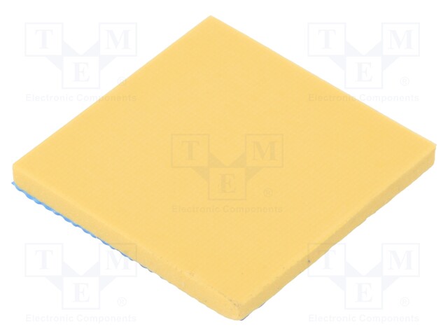 Heat transfer pad: silicone; L: 25.4mm; W: 25.4mm; Colour: golden
